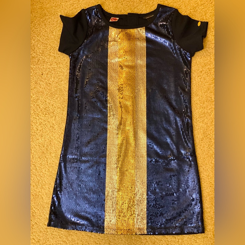 Tommy Hilfiger Blue and Gold Sequin Top
